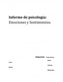 Informe de psicología: Emociones y Sentimientos.