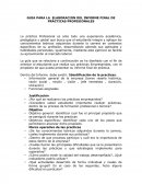 GUIA PARA LA ELABORACION DEL INFORME FINAL DE PRÁCTICAS PROFESIONALES