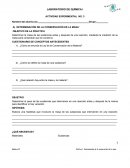 Actividad experimental Determinación de la conservación de la masa