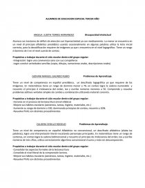 ALUMNOS DE EDUCACION ESPECIAL TERCER AÑO. Página 1