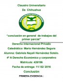 Derecho económico y corporativo. Conclusión en general de trabajos del primer parcial
