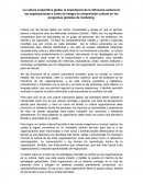 La cultura corporativa global, la importancia de la influencia cultural en las organizaciones y cómo se integra la comprensión cultural en los programas globales de marketing.