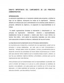 ENSAYO IMPORTANCIA DEL CUMPLIMIENTO DE LOS PRINCIPIOS ADMINSITRATIVOS