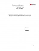 Informe de marketing. TERCER INFORME DE EVALUACION