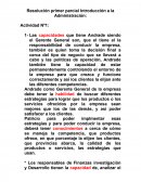 Resolución primer parcial Introducción a la Administración