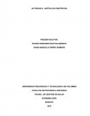 Actividad Artículos científicos. Epidemiologia