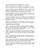 CONSTITUCIÓN POLÍTICA DE COLOMBIA ART 53, 54, 55, 56. 57