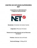 Historia de la administración de los Recursos Humanos