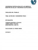 NUTRICIÓN Y DESEMPEÑO FÍSICO