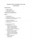 ESQUEMA PARA EL DESARROLLO DEL PLAN ESTRATEGICO