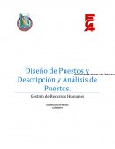 Diseño de Puestos y Descripción y Análisis de Puestos. Gestión de Recursos Humanos