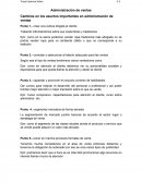 Cambios en los asuntos importantes en administración de ventas