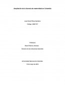 Licencia de maternidad en colombina ¿debería ampliarse?.