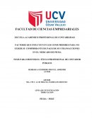 FACTORES QUE INFLUYEN EN LOS CONSUMIDORES PARA NO EXIGIR SU COMPROBANTE DE PAGO DE SUS TRANSACCIONES EN EL MERCADO DE PIURA