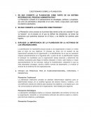 CUESTIONARIO SOBRE PLANEACION ESTRATEGICA