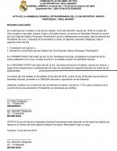 ACTA DE LA ASAMBLEA GENERAL EXTRAORDINARIA DEL CLUB DEPORTIVO BÁSICO PARROQUIAL “REAL MADRID”