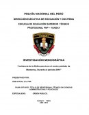 Incidencia de la delincuencia en el centro poblado de Monterrey, durante el periodo 2015