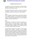 PRESUPUESTO INSTITUCIONAL 2015