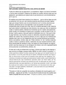 REFLEXIONES SOBRE NUESTRA VIDA ANTES DE MORIR
