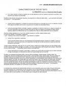 Caracteristicas de los tipos de textos.