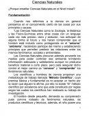 Ciencias Naturales ¿Porque enseñar Ciencias Naturales en el Nivel Inicial?