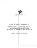 INFORME CON LA DEFINICIÓN DE LOS INDICADORES DE GESTIÓN QUE AFECTEN LAS VARIABLES DEL PROCESO