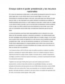 Ensayo sobre el poder presidencial y los recursos nacionales.