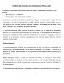Tendencias Actuales en la Escuela Preescolar