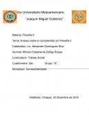 Tema: Ensayo sobre lo comprendido en Filosofía ll