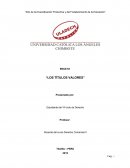 ENSAYO “LOS TÍTULOS VALORES”