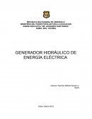 GENERADOR HIDRÁULICO DE ENERGÍA ELÉCTRICA.