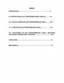 ALICACIONES DE UNA TRANSFORMACION LINEAL: REFLEXION, DILATACION, CONTRACCION Y ROTACION..