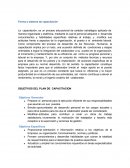 OBJETIVOS DEL PLAN DE CAPACITACION