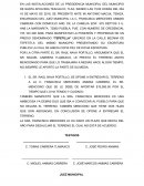 LA SRA. FRANCISCA MERCEDES LE HA DADO UN PLAZO QUE RESTA DEL AÑO PARA DESALOJAR EL TERRENO EL CUAL NO ESTÁ DE ACUERDO.