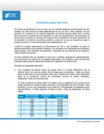 Regresion lineal multiple. Resuelve los siguientes ejercicios. Página 1