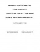 TEMA: UNIDAD 1 EL NIÑO ,LA ESCUELA Y LA NATURALEZA