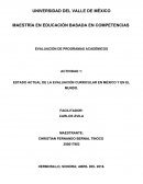 ESTADO ACTUAL DE LA EVALUACIÓN CURRICULAR EN MÉXICO Y EN EL MUNDO.