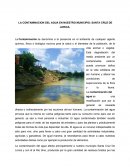 LA CONTAMINACION DEL AGUA EN NUESTRO MUNICIPIO: SANTA CRUZ DE LORICA.