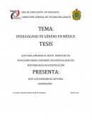DESIGUALDAD DE GÉNERO EN MÉXICO