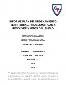 Informe plan de ordenamiento territorial (POT)