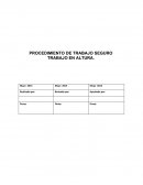 PROCEDIMIENTO DE TRABAJO SEGURO . TRABAJO EN ALTURA.