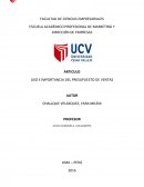 USO E IMPORTANCIA DEL PRESUPUESTO DE VENTAS
