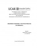 Seguridad ciudadana y politicas publicas en Venezuela.