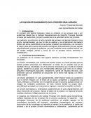 LA FUNCION DE SANEAMIENTO EN EL PROCESO ORAL AGRARIO.