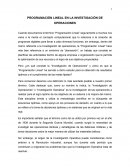 PROGRAMACIÓN LINEAL EN LA INVESTIGACIÓN DE OPERACIONES.