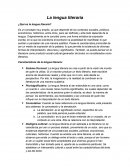 ¿Qué es la lengua literaria?.