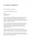 LEY ORGANICA DEL ORGANISMO LEGISLATIVO