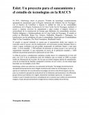 Un proyecto para el saneamiento y el estudio de tecnologías en la RACCS