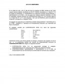ACTA DE COMPROMISO. En la ciudad de Lima, a los 21 días del mes de noviembre de 2008