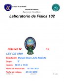 Ley de ohm.Práctica No 10